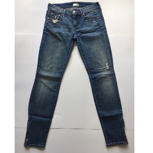 MOTHER The Looker Crop Zip Jeans Size 25/26